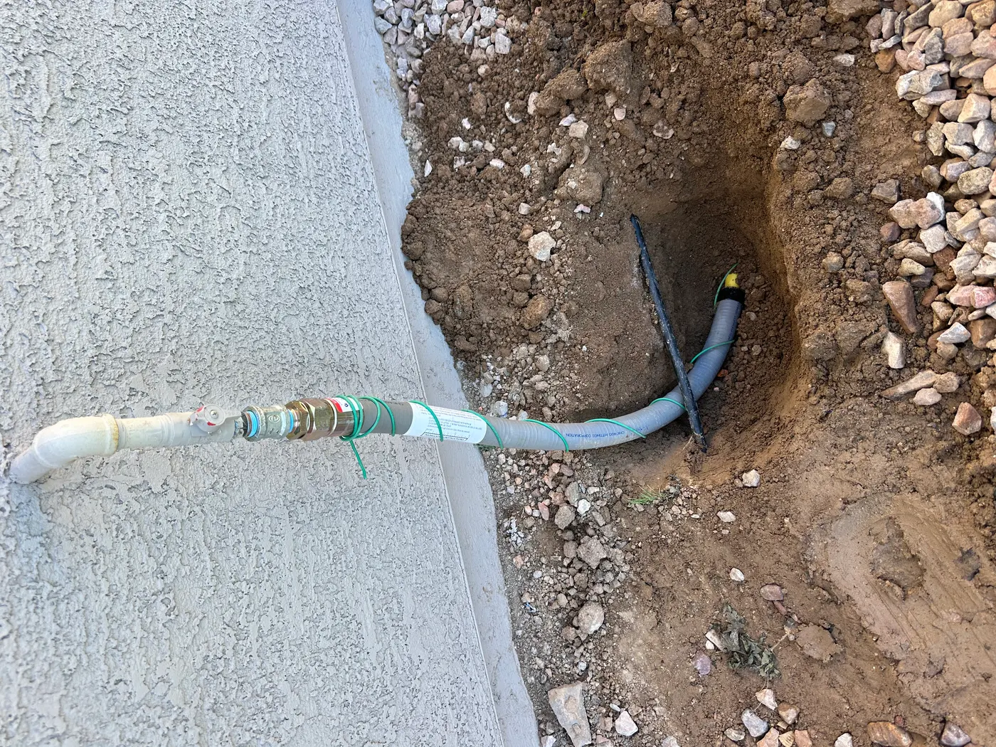 Main water line repair with new fittings
