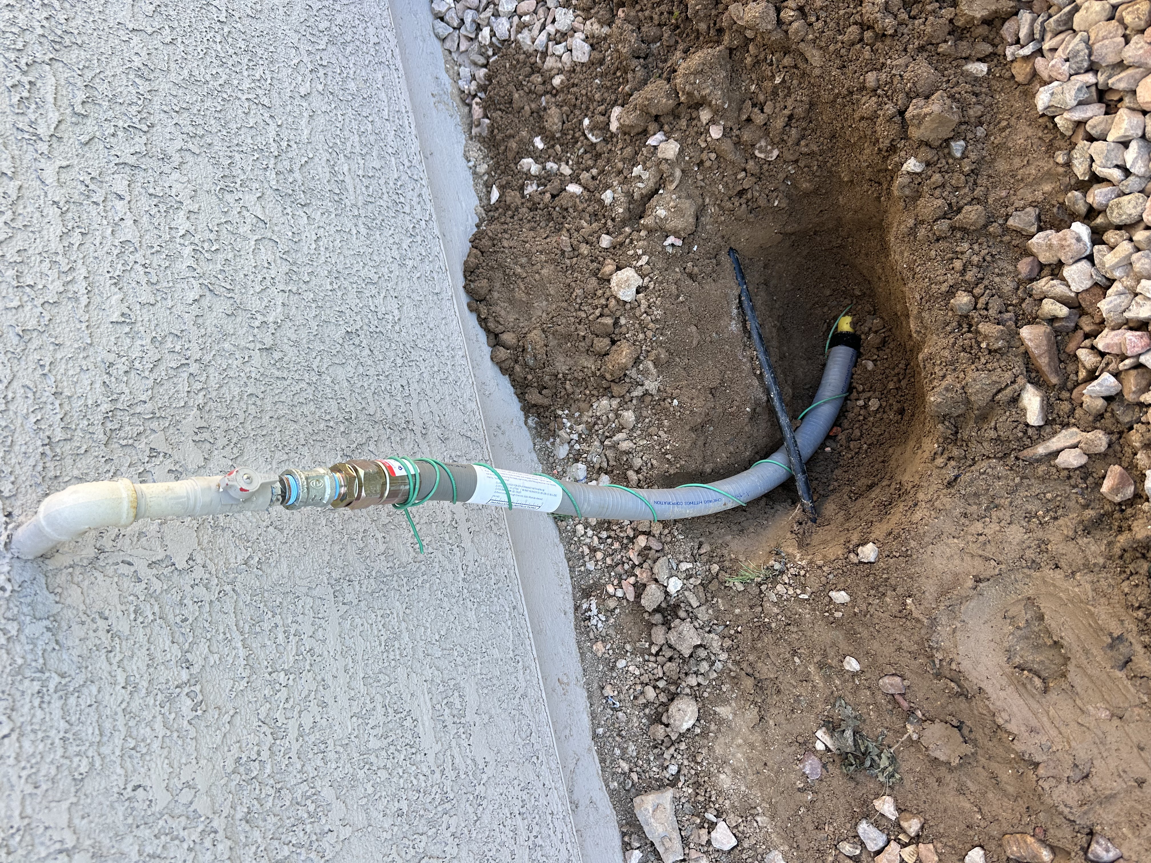Main water line repair with new fittings